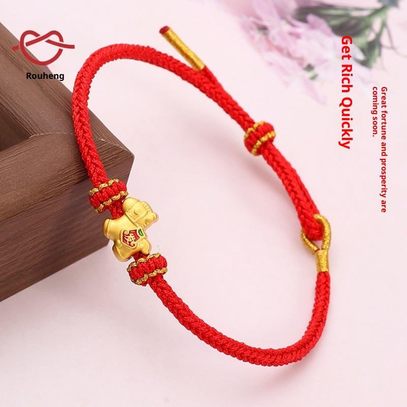 2026 Horse Year Red Lucky Braided Rope Bracelet For Women Chinese Style Horse Beaded Bracelets New Year Blessing Jewelry Gifts