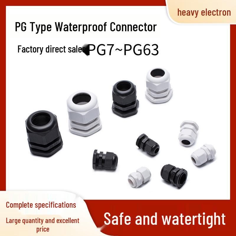 Nylon Kunststoff Kabelverschraubung PG7/9/11/13.5/16/21/48 Fester Kopf