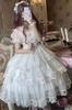 White Dress Lolita One Piece Wedding Cosplay Knee Length [Lady Lazy] (L)