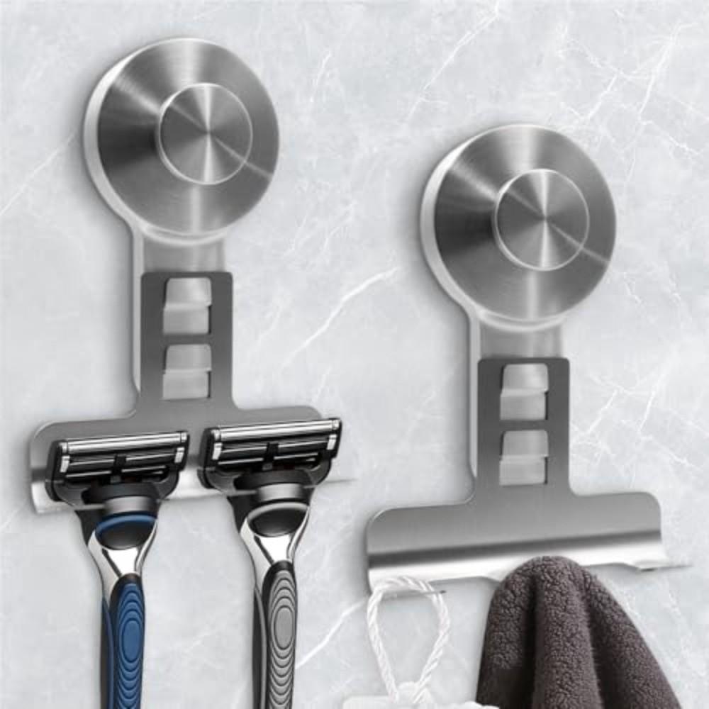 Stainless Steel Shower Wall Hook Suction Cup Shaver Hanging Rack New Razor Holder Bathroom Use