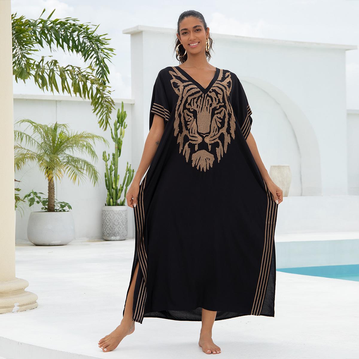 

Женская мода лето весна с коротким рукавом V-образным вырезом свободная талия повседневные платья Size: One Size