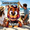 Custom Name Personalized Five Nights at Freddy's Print Beach Towel, for Trip Camping Beach Party Home Decor, Birthday Gift for Family & Friends