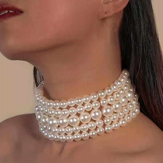 

Французское многослойное жемчужное колье на ключицу Shijia - Женский минималистичный корейский ретро-дизайн