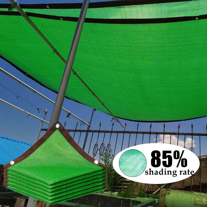 12Pin Green Sunshade Sai Anti-UV Balcony Privacy Screen Fence Net Garden Plant Shade Cover Net Outdoor Patio Car Sun Awning