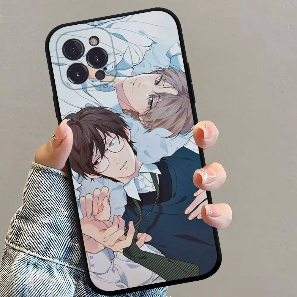 Korean Comics Lost In The Cloud Black Silicone Matte Phone Case For iphone 17 Air 16 15 14 13 12 11 Pro Max Plus Back Cover TPU