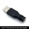 USBMale to Female AdapterDCMale Head3.5*1.35mm 4.0*1.5.5*2.1 2.5Power Supply Plug Charging