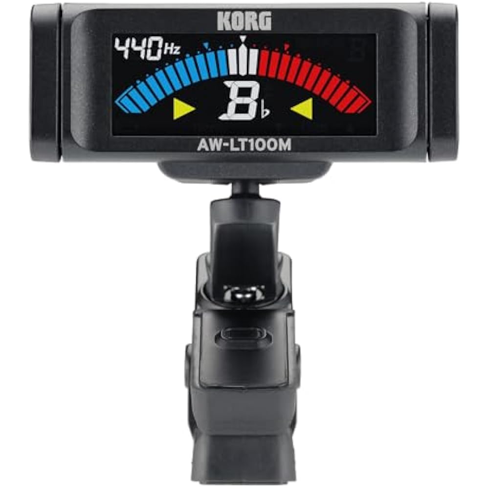

KORG 100 Hour Continuous Drive Orchestral Clip Tuner AW-LT100M Color Display 1 AAA Battery Lightw...