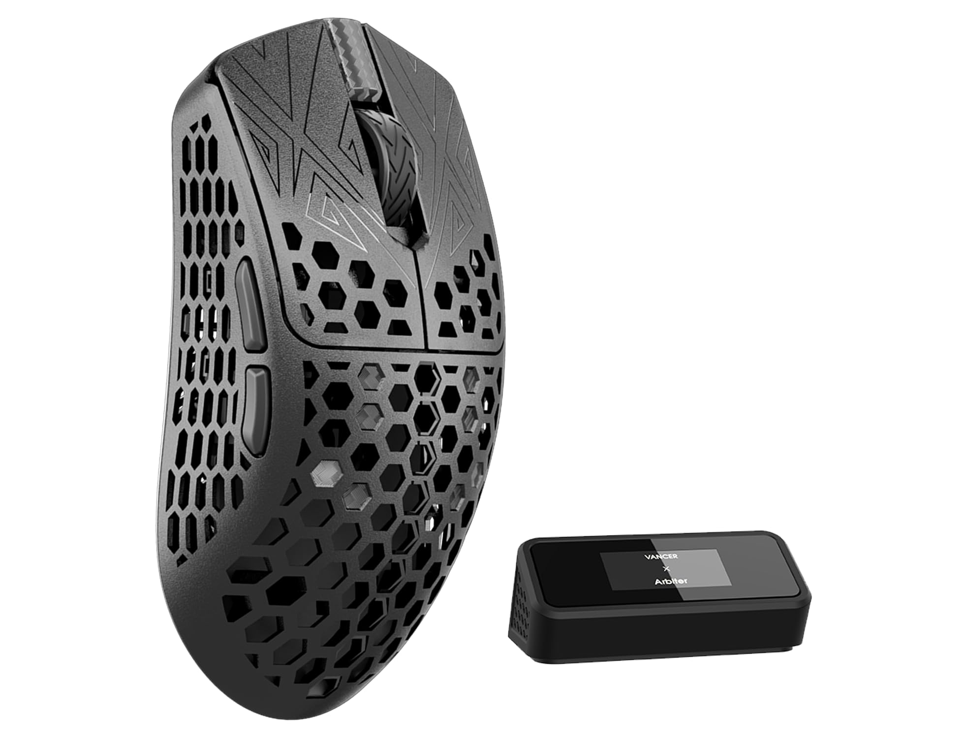 

Arbiter Akitsu 8K Carbon Fiber Composite Gaming Mouse 38g Wireless Mouse with 26k Fast Battery 8K Polling PIXART 3395 LCD and an Authorized Japanese чорний