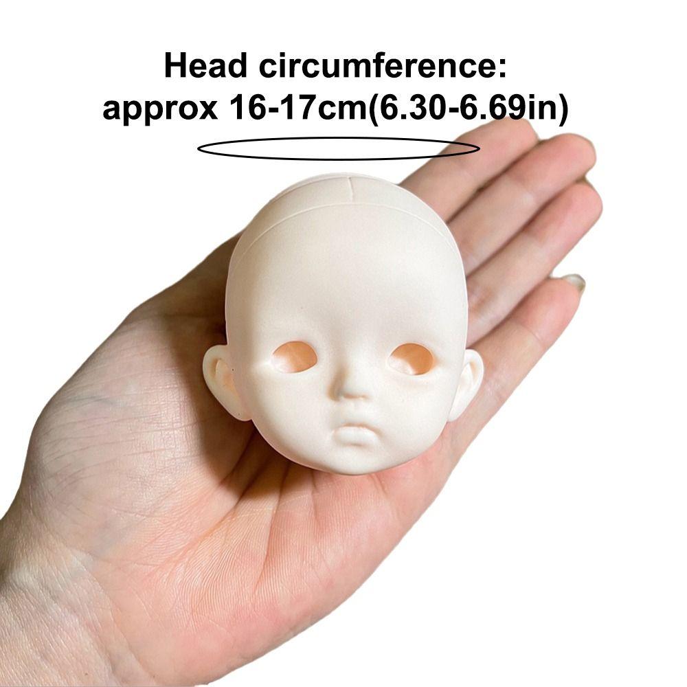 Soft PVC 1/6 MJD Doll Head Half-White Skin BJD Doll's Head No Makeup Doll Head  Practice Makeup