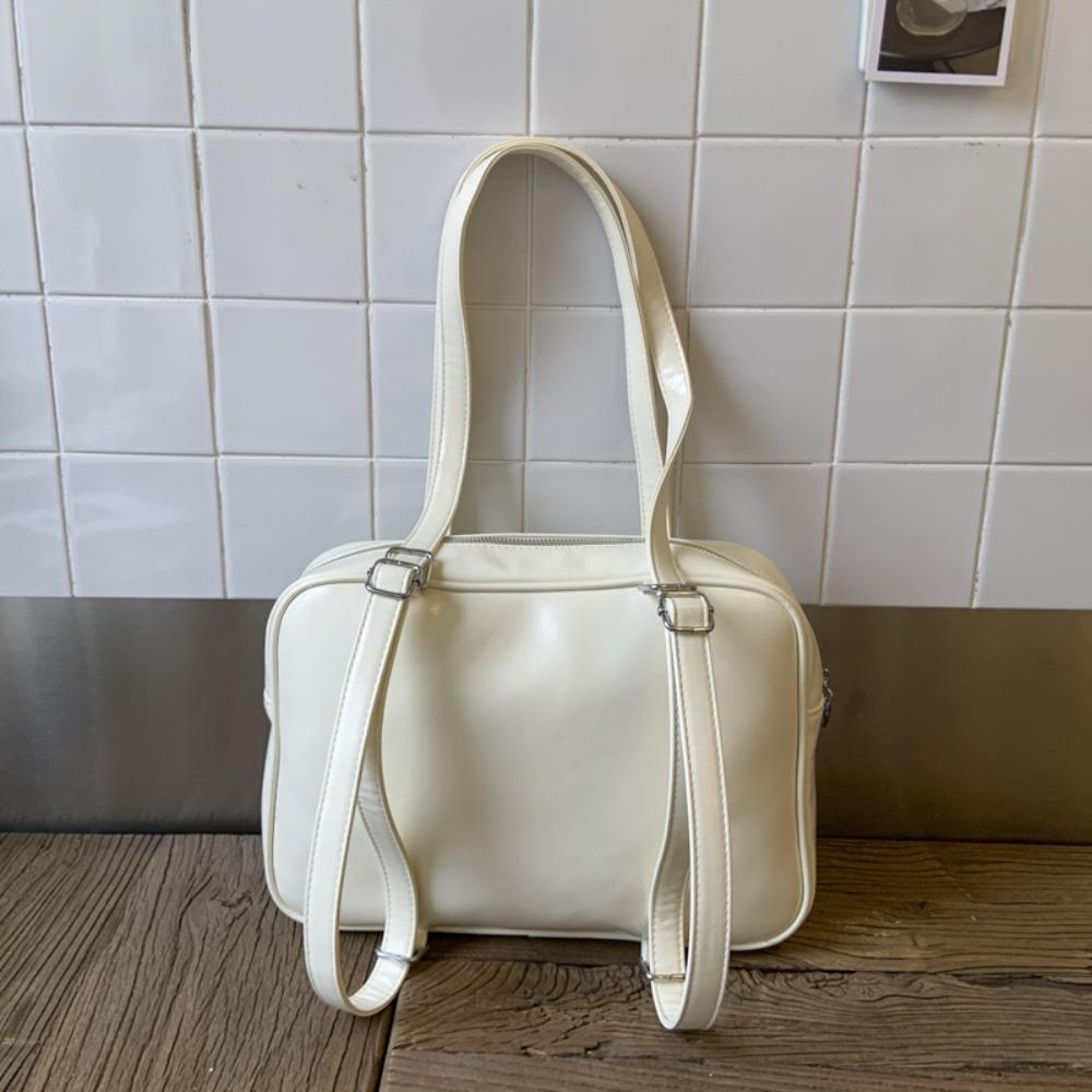 

PU Bow Bowling Bag College Style Boston Backpack Trendy JK Uniform Bag Work