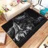The Wolf Lying in the Darkness Printed Home Carpet,Bathroom Floor Mats, Microfiber Absorbent Machine Washable Polyester Rug for Bedroom