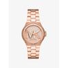 Lennox Pavé Logo Rose Gold-Tone Watch MK7230