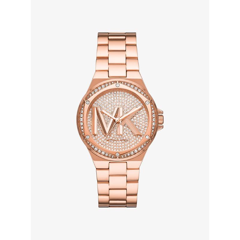 Часы Michael Kors Lennox с паве и логотипом, покрытие цвета розового золота, MK7230 розового золота