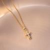 Stainless Steel Chain Fashion Luxury Zircon Cross Pendant Necklaces for Women Men Cool Gold Silver Color Cross Jewelry Gifts