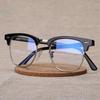 Retro Square Anti Blue Light Glasses Half Frame Photochromic Computer Goggles for Men Women Fashion Classic Eyewear