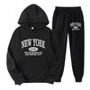 New Men's European & American Hoodie Sweatshirt Two-Piece Casual Sportswear Set