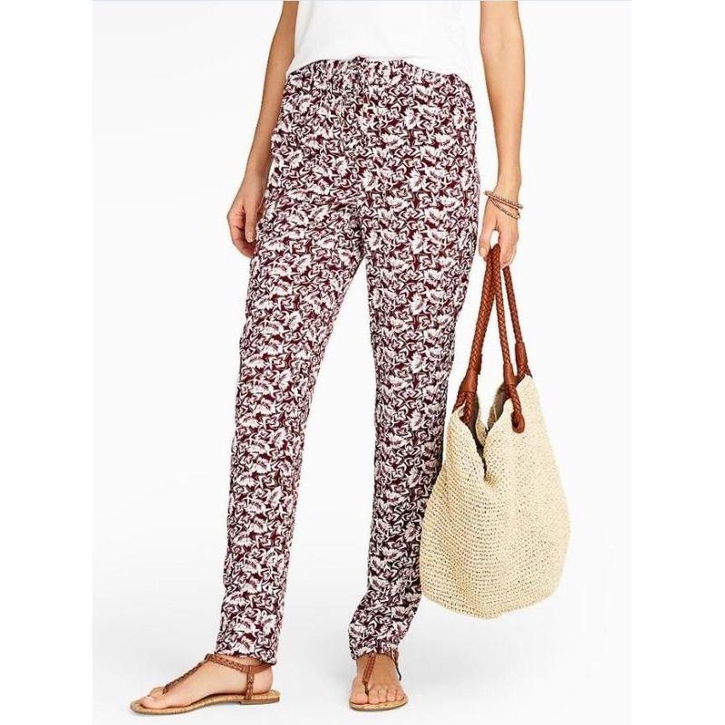 

Cotton Print High Waist Pocket Tether Fashion Pencil Pants Fic + Red XS