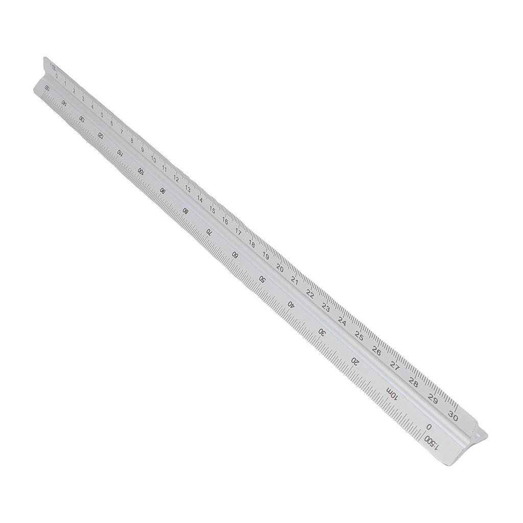 Architectural Scale Ruler 30cm Range Aluminum Accurate Concave Design Multifunctional Triangle Drafting Ruler for