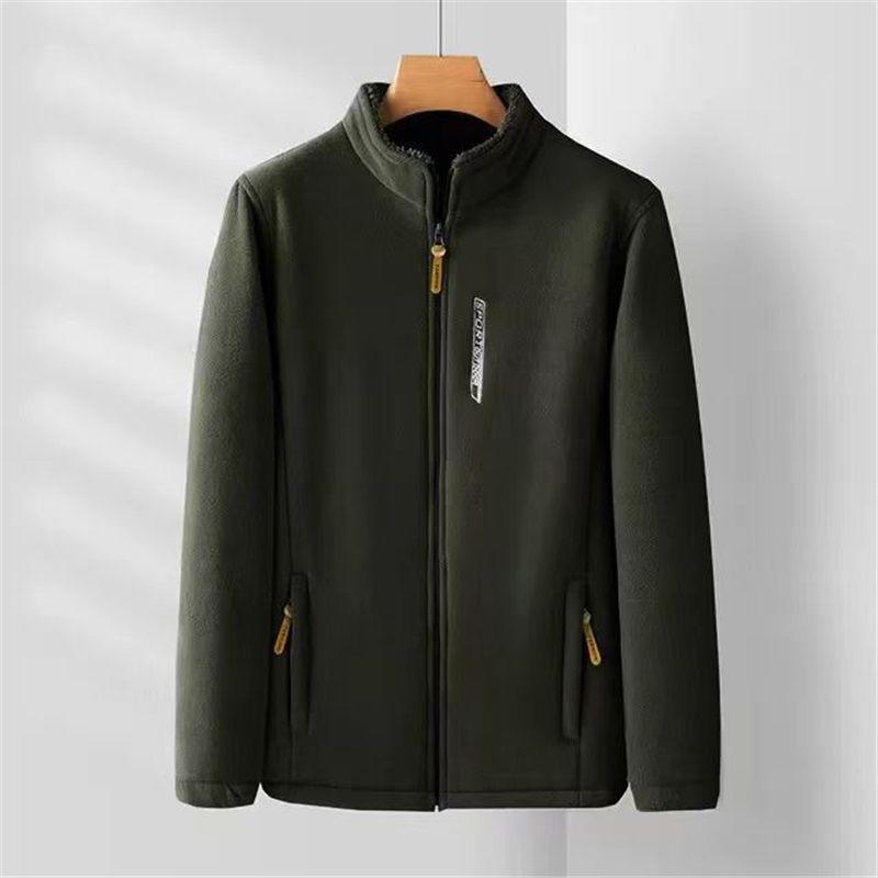 Men's Jacket Winter Fleece Thick Jacket Outdoor Warm Middle Layer Lamb Fleece Cardigan
