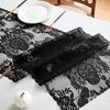 Halloween Black Lace Table Runner Halloween Table Decoration Skull Soft Table Runner Holiday Party Decoration Table Flag