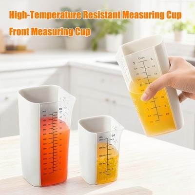 Silicone Measuring Cup Dual-Scale Baking Cooking Measuring Cup Flexible Spout Comfort Grip Microwave