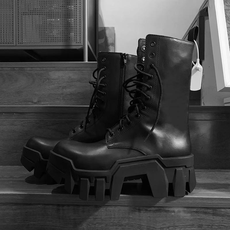 2024 New Women Boots Casual Shoes Leather Ankle Chelsea Boots Ladies Classic Punk Platform High Heels platform boots