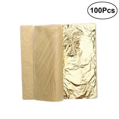 100sheets Imitation Gold Silver Leaf Foil Paper Gilding Art Craft 9x9cm