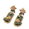 Brincos de Relevo Estilo Corte Chinês Vintage