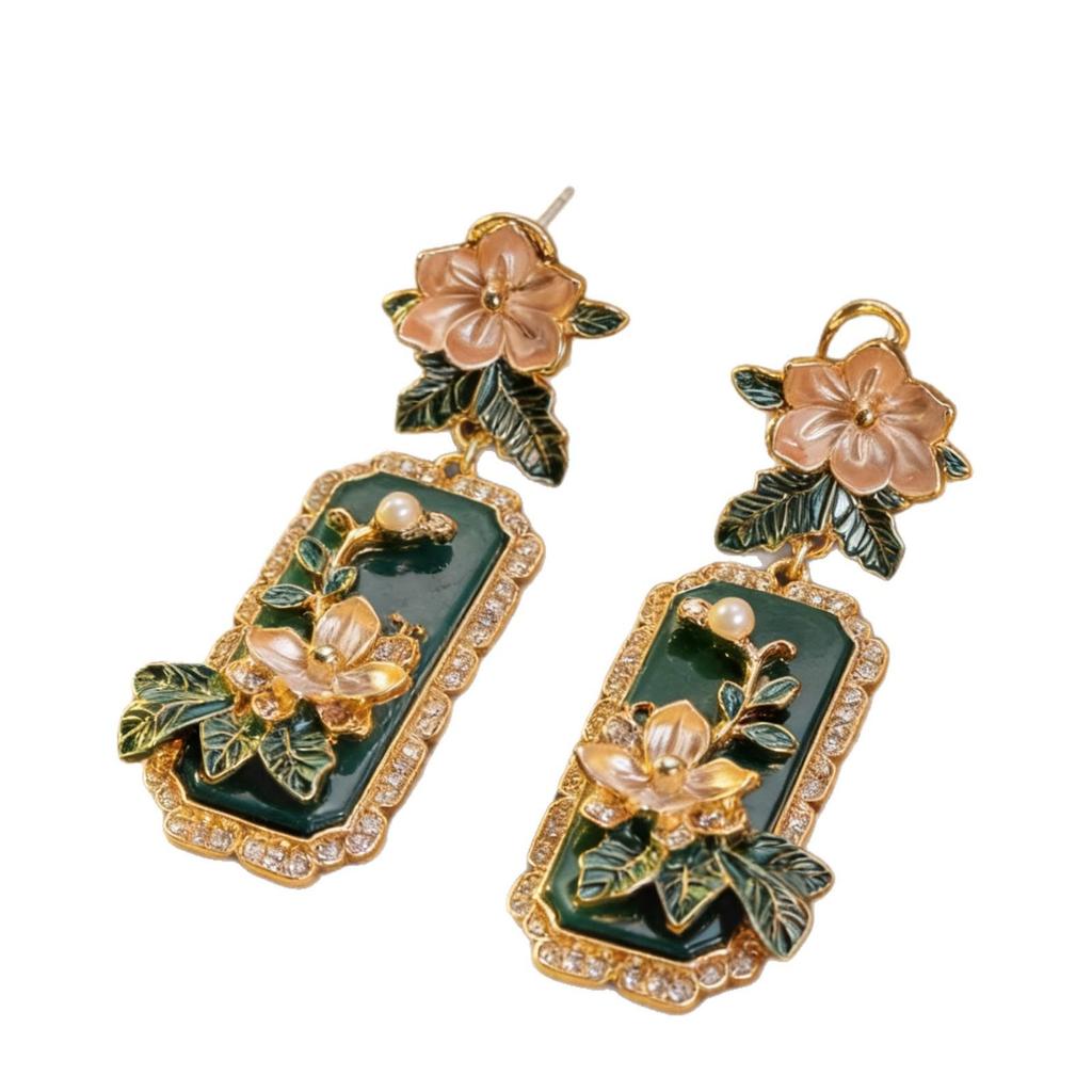 Brincos de Relevo Estilo Corte Chinês Vintage