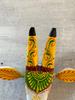 Hand-Painted Wooden Cow Head Wall Decor: Indian Farmhouse Art, Set of 2
