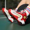 Autumn/Winter Warm Boys' Leather Rotating Buckle Basketball Shoes with Velvet, Children's Sports Professional Basketball Shoes