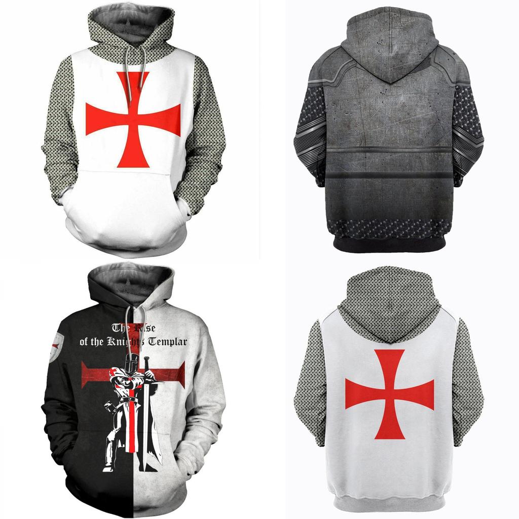 Vibrantly Designed Unisex Knights Templar Cosplay 3d Print Pullover Casual Sweater