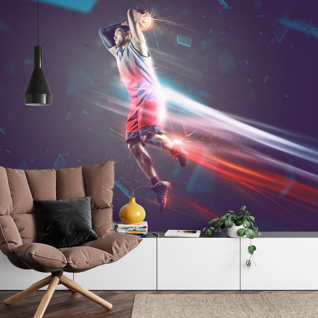 Photomural Basketball Player's Load Washable Fleece 416x290