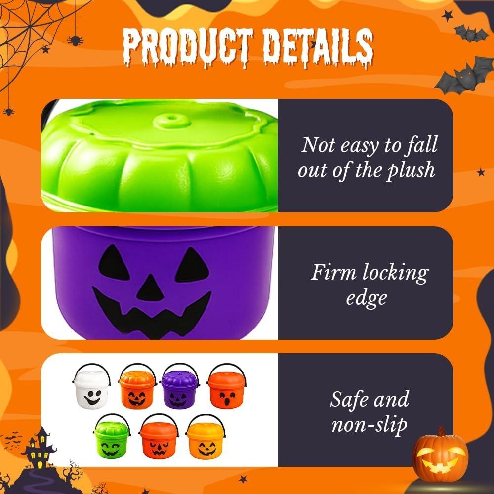 Spooky Demon Halloween Mini Boo Bucket With Handles Party Halloween Nostalgia Buckets Plastic Trick or Treat Buckets