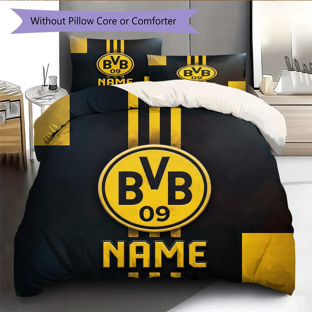 Custom Name BVB 09 Pattern Bedding Quilt Set Home Decoration Gift (1 * Duvet Cover + 2 * Pillowcase Without Core)