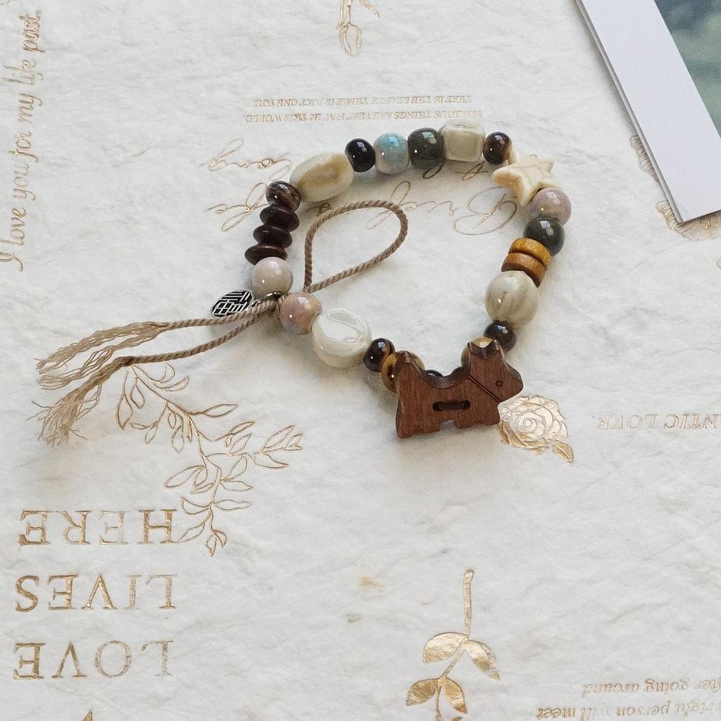 Ceramic beaded bracelet small fresh ancient style national style simple bracelet summer