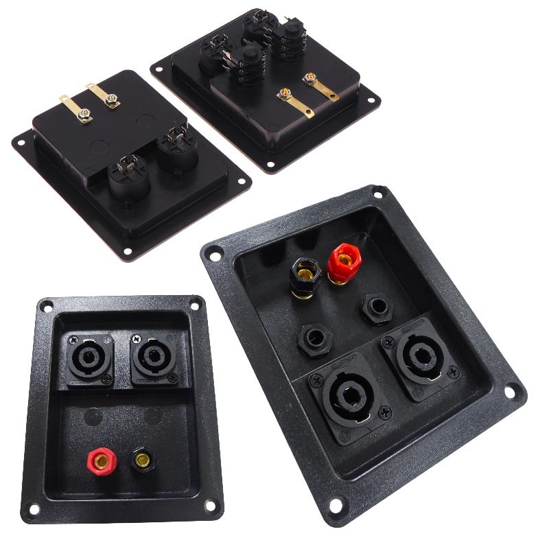 1Pcs Red Black Wiring Terminal Audio Accessories Cable Clamp 4/6 Hole Audio Speaker Junction Box Xlr Socket Connector