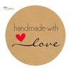Puntos 500 sztuk Cartoon ręcznie robione z miłością Okrągła naklejka do pieczenia Samoprzylepna etykieta Decor