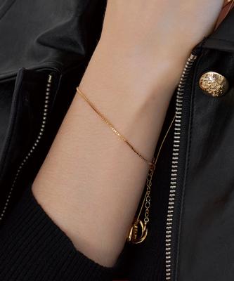 Dmoment (Silver 925_14K Gold Plated) Ivy Silver Bracelet _ 2 Colors