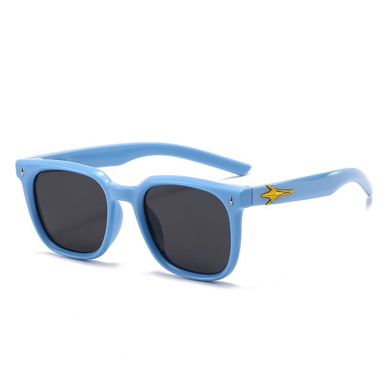 New Retro High-end Niche Square Frame Concave Shape Fashionable Silicone Polarized Children's Sunglasses 23046