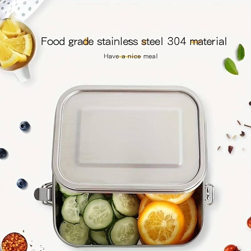 1pcs Double Layer 304 Stainless Steel Lunch Box Compartment Bento for Outdoor Student Leakproof American Style Food Container