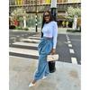 VIONA Women Wide Leg Pants Jeans Washed High Waist Folds Distressed Denims Spring Vintage Female Trousers Streetwear Floor Length