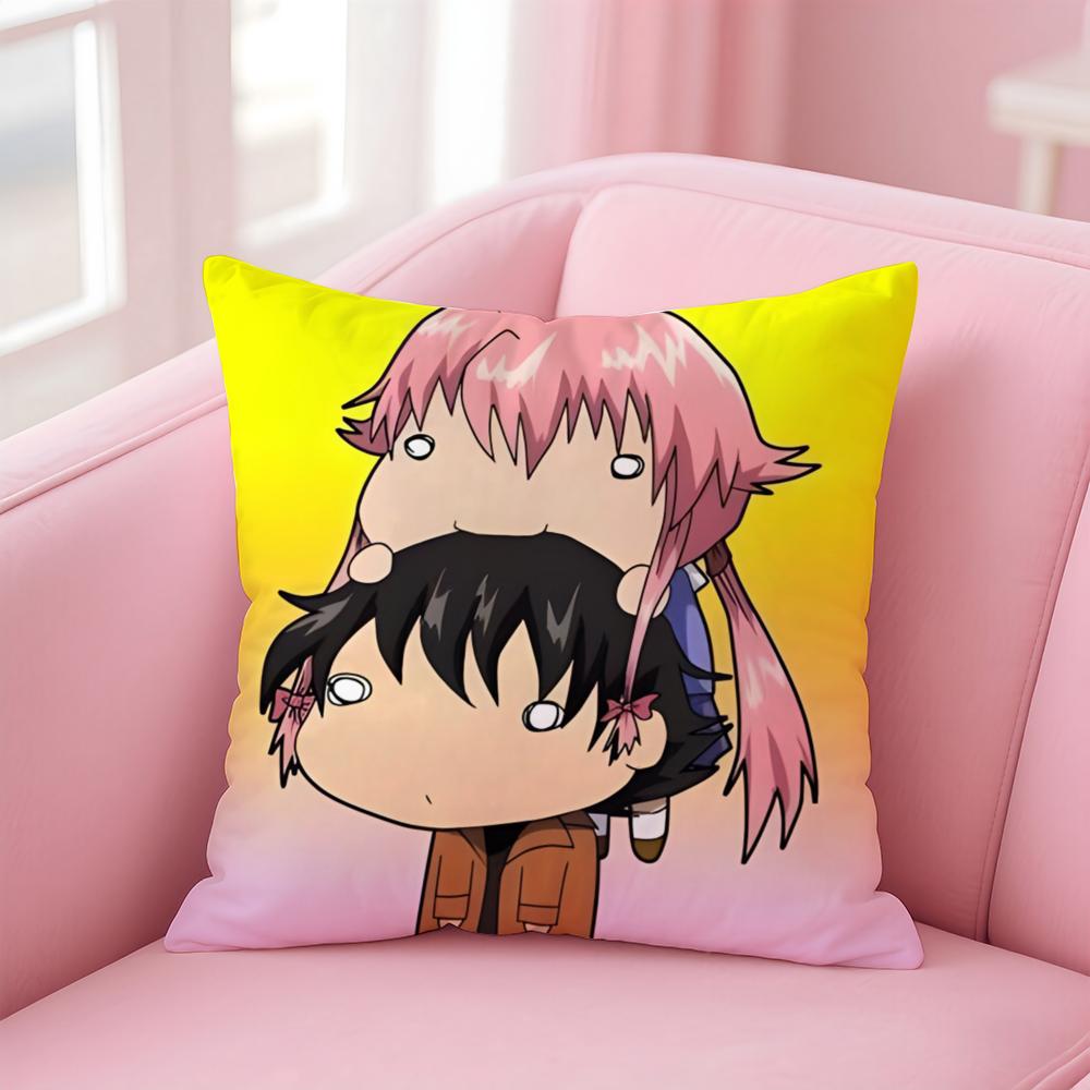 Anime The FFuture DDiary Cushion Cover Pillow Case Soft Friendly Fabric  Concealed Zipper
