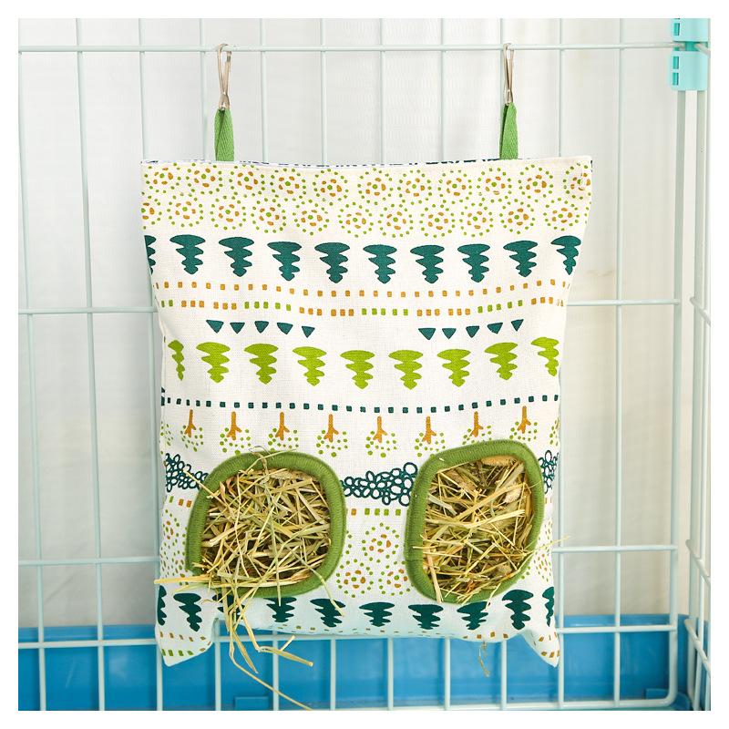 

Hanging Hay Bag for Bunny Guinea Pigs Hanging Pouch Feeder Rabbit Food Dispensers Bag Small Animals Feeding Bag Cage Accessories Diplopore білий