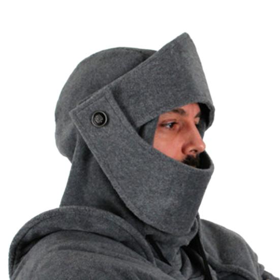 Felpa con Cappuccio e Tasca Frontale Monocolore Stile Medievale Copricapo con Cappuccio Uomo
