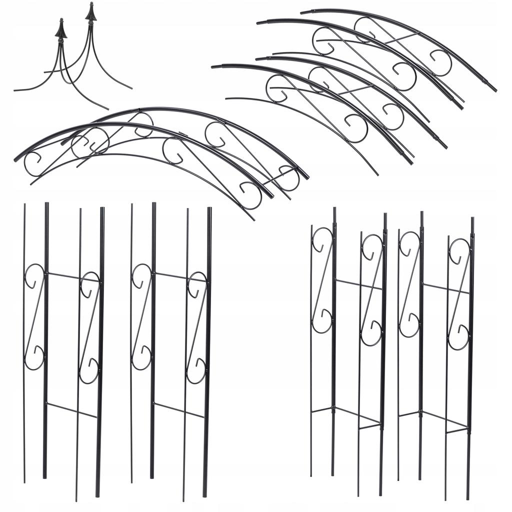KADAX Pergola Ogrodowa metalowa Łuk Na Kwiaty Róże Do Róż Pnącz 281 cm Podpora