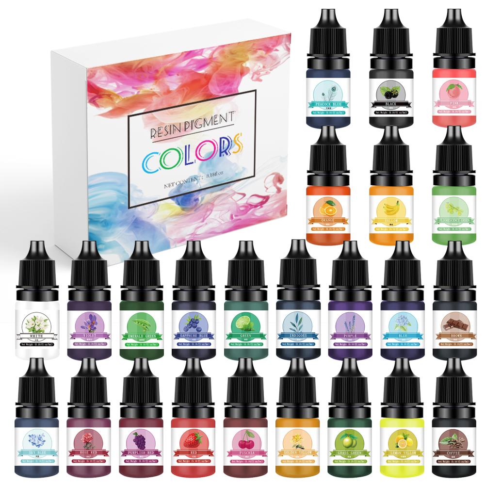 24/30Colors 5ml Epoxy Resin Pigment Kits Liquid Colorant Dye DIY UV Epoxy Resin Mold Jewelry Making Accessories Dye Pigment Sets