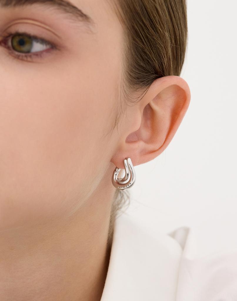 Hyeres Lor Etrev Silver (W) Knot Wave One-Touch Earrings Hl2E59239W9Xxx