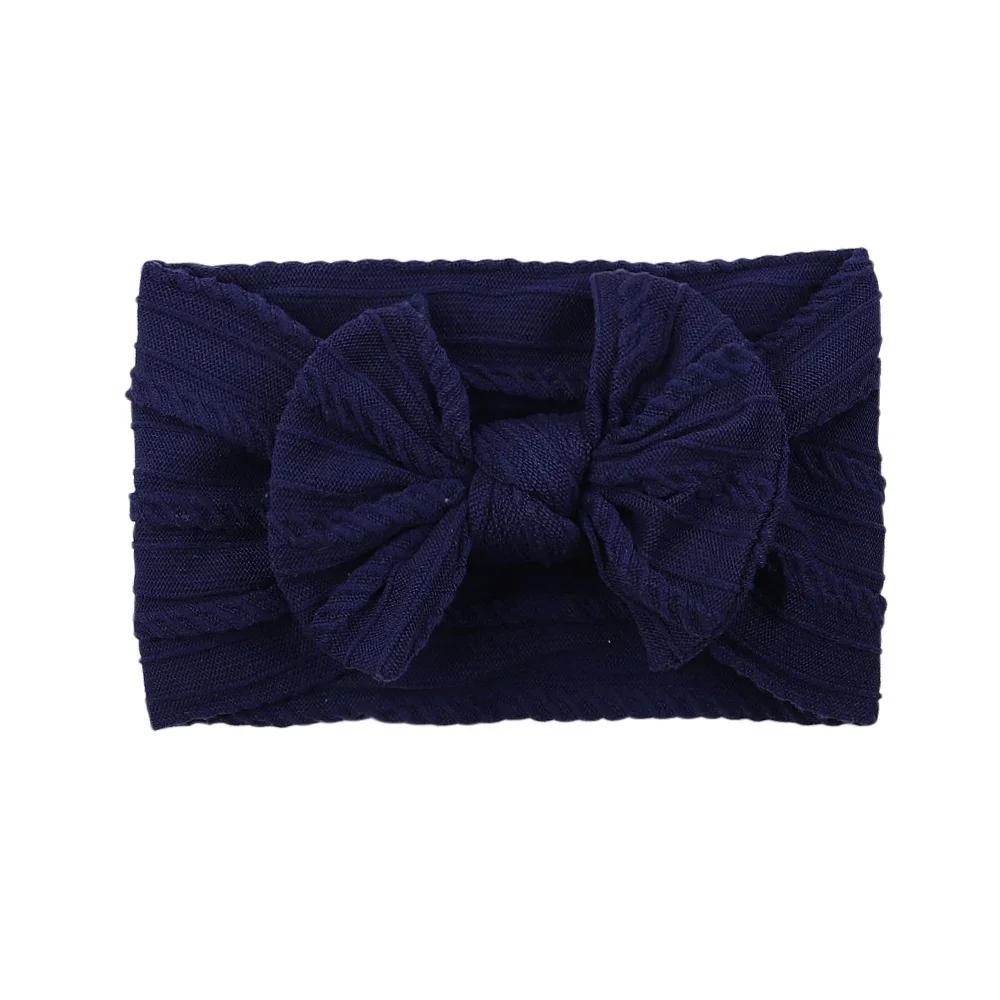 48colors Newborn Baby Headband Girls Elastic Knit Children Turban Baby Bows Soft Nylon Kids Headwear Toddler Hair Accessories