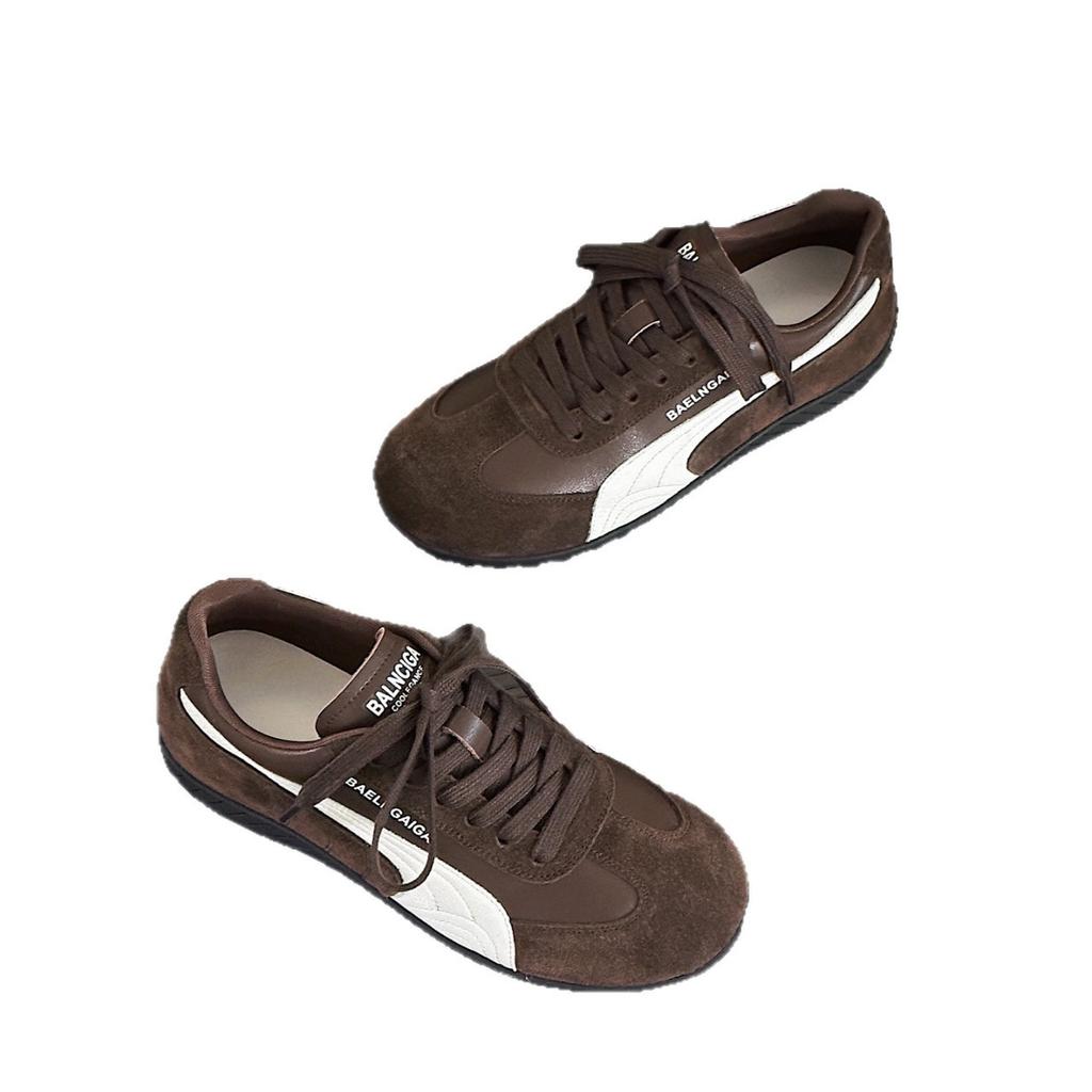 Hong Kong style original leopard print racing German training shoes men's ins tide 2025 summer new couples sports casual shoes children